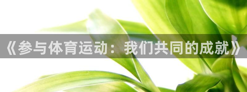 77体育官网：《参与体育运动：我们共同的成就》